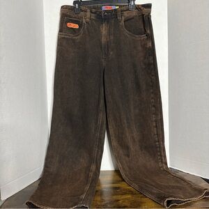 Empyre Relax Jeans Mens 32 Brown Denim Cotton Straight Leg Classic Zip Fly NEW